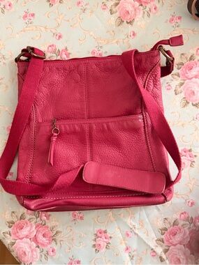 The Sak Lucia Raspberry Pink Leather Crossbody Bag